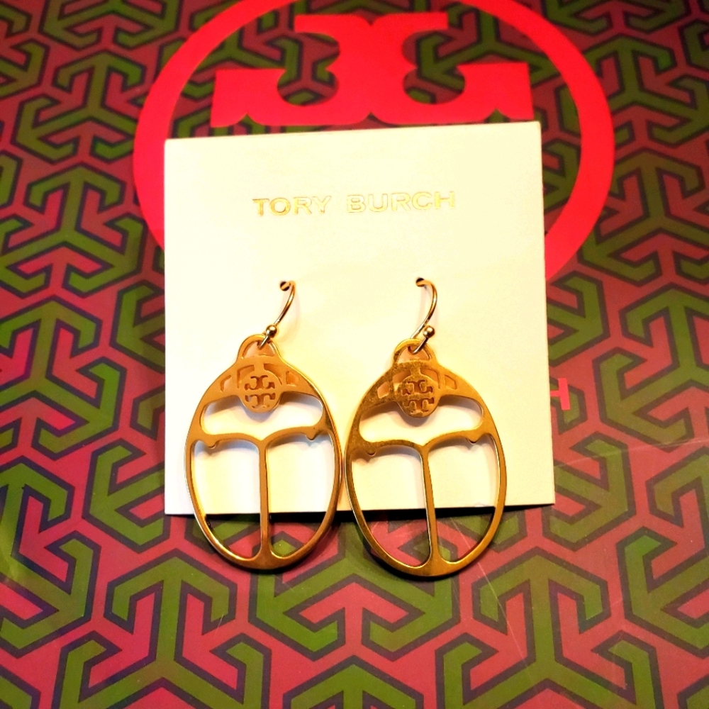 New Tory Burch Big T Logo Earrings